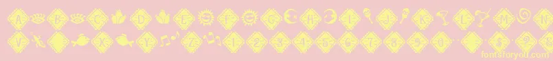 MaracaExtrasRegular Font – Yellow Fonts on Pink Background