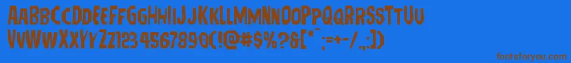 Hitchblockexpand Font – Brown Fonts on Blue Background