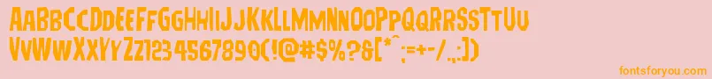 Hitchblockexpand Font – Orange Fonts on Pink Background