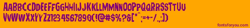 Hitchblockexpand Font – Purple Fonts on Orange Background