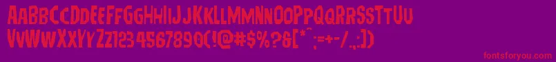 Hitchblockexpand Font – Red Fonts on Purple Background