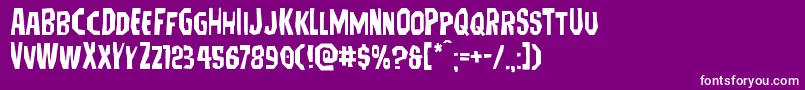 フォントHitchblockexpand – 紫の背景に白い文字