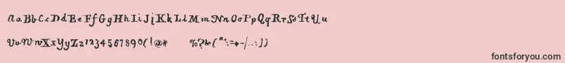 フォントPiratiquavertical – ピンクの背景に黒い文字