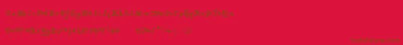 フォントPiratiquavertical – 赤い背景に茶色の文字