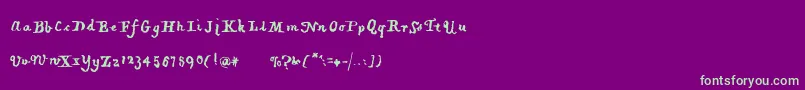 フォントPiratiquavertical – 紫の背景に緑のフォント