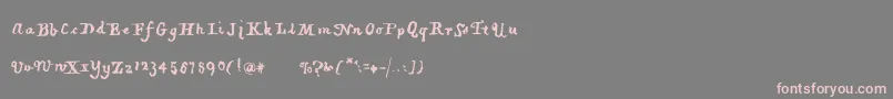 フォントPiratiquavertical – 灰色の背景にピンクのフォント