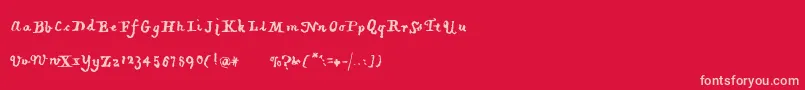 フォントPiratiquavertical – 赤い背景にピンクのフォント