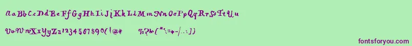 Piratiquavertical Font – Purple Fonts on Green Background