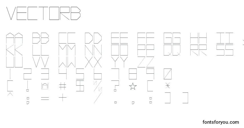 Шрифт Vectorb – алфавит, цифры, специальные символы