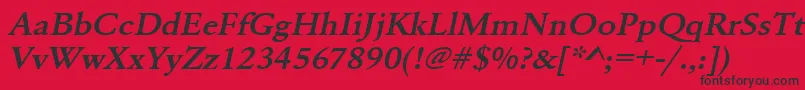 UrwgaramondtdemextwidOblique Font – Black Fonts on Red Background