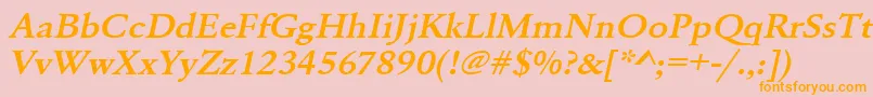 UrwgaramondtdemextwidOblique Font – Orange Fonts on Pink Background