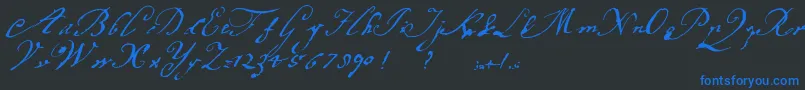 Margaretha Font – Blue Fonts on Black Background