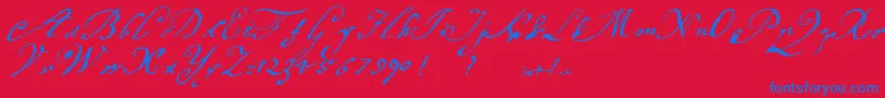 Margaretha Font – Blue Fonts on Red Background