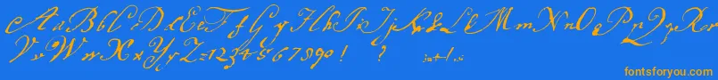 Margaretha Font – Orange Fonts on Blue Background