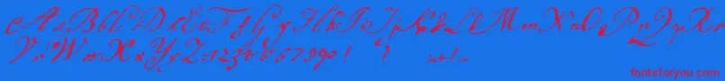 Margaretha Font – Red Fonts on Blue Background