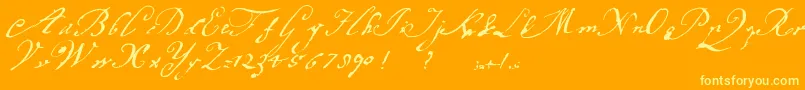 Margaretha Font – Yellow Fonts on Orange Background