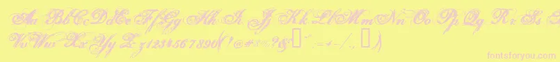HurricaneSupadupaserif Font – Pink Fonts on Yellow Background