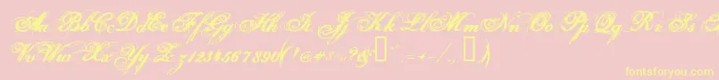 HurricaneSupadupaserif-Schriftart – Gelbe Schriften auf rosa Hintergrund