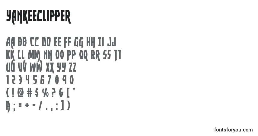 Yankeeclipper-fontti – aakkoset, numerot, erikoismerkit