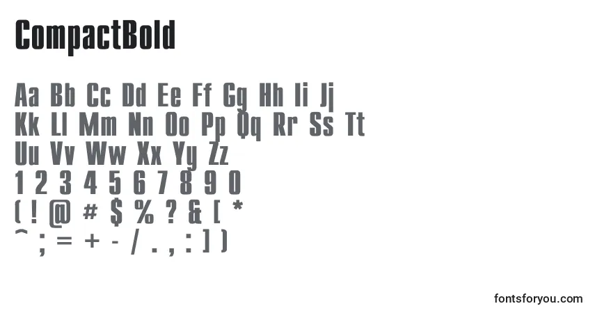 CompactBold Font – alphabet, numbers, special characters