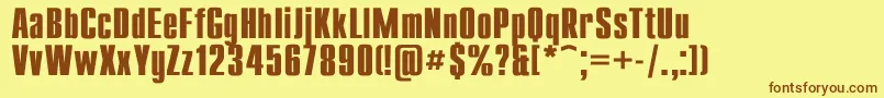 CompactBold Font – Brown Fonts on Yellow Background