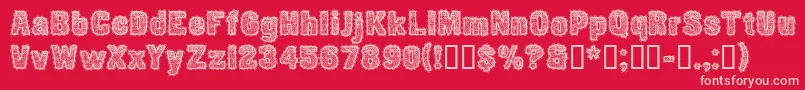 CfetoffedupayspersonalReg-fontti – vaaleanpunaiset fontit punaisella taustalla