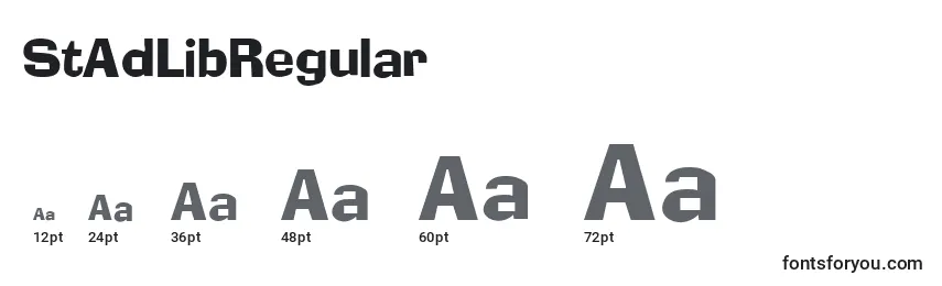Размеры шрифта StAdLibRegular