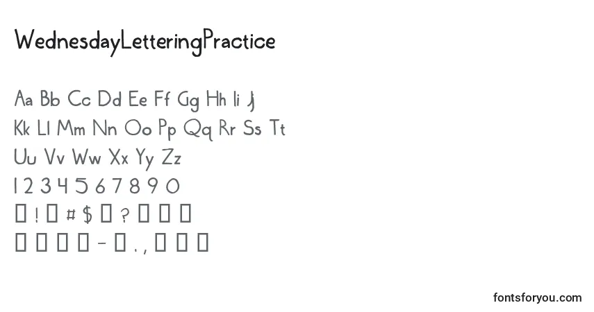 WednesdayLetteringPractice-fontti – aakkoset, numerot, erikoismerkit