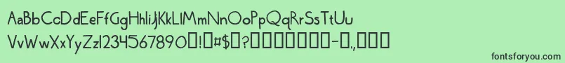 WednesdayLetteringPractice Font – Black Fonts on Green Background