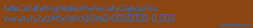 WednesdayLetteringPractice-Schriftart – Blaue Schriften auf braunem Hintergrund
