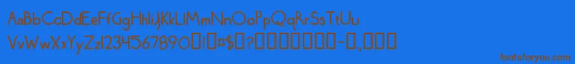WednesdayLetteringPractice Font – Brown Fonts on Blue Background