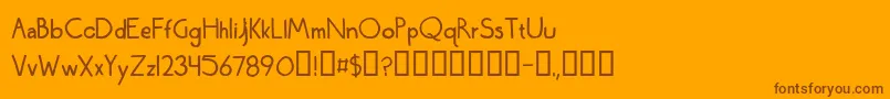 WednesdayLetteringPractice Font – Brown Fonts on Orange Background