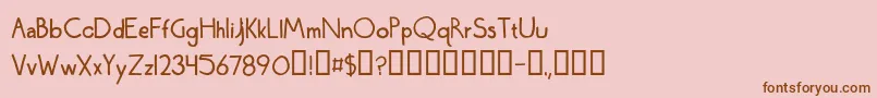 WednesdayLetteringPractice Font – Brown Fonts on Pink Background