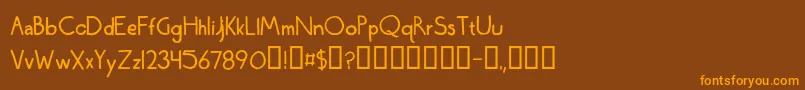 WednesdayLetteringPractice-Schriftart – Orangefarbene Schriften auf braunem Hintergrund