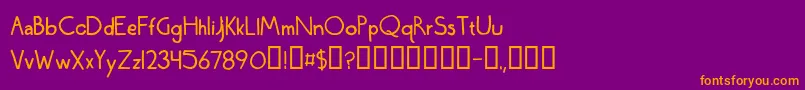 WednesdayLetteringPractice-Schriftart – Orangefarbene Schriften auf violettem Hintergrund