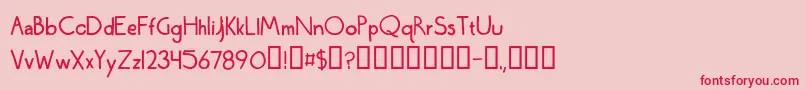 フォントWednesdayLetteringPractice – ピンクの背景に赤い文字