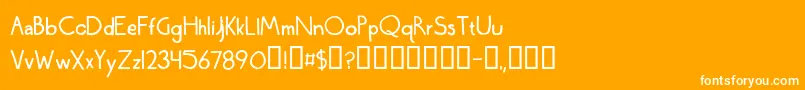 Fonte WednesdayLetteringPractice – fontes brancas em um fundo laranja