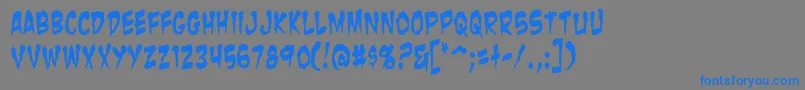 ZombieGutsYanked Font – Blue Fonts on Gray Background