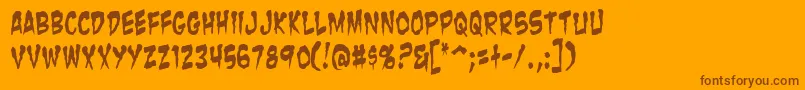 ZombieGutsYanked Font – Brown Fonts on Orange Background