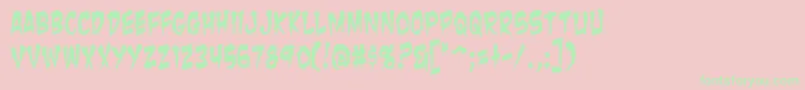 ZombieGutsYanked Font – Green Fonts on Pink Background