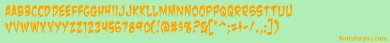 ZombieGutsYanked Font – Orange Fonts on Green Background