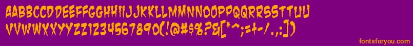 ZombieGutsYanked Font – Orange Fonts on Purple Background