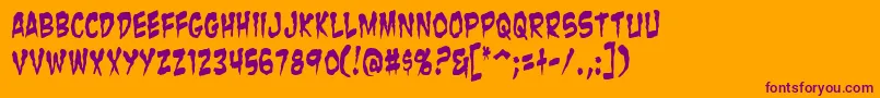 ZombieGutsYanked Font – Purple Fonts on Orange Background