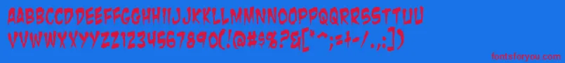 ZombieGutsYanked Font – Red Fonts on Blue Background