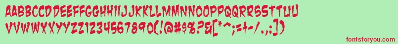 ZombieGutsYanked Font – Red Fonts on Green Background