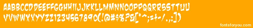 ZombieGutsYanked Font – White Fonts on Orange Background