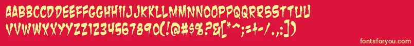 ZombieGutsYanked Font – Yellow Fonts on Red Background