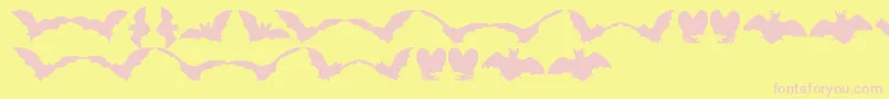 フォントVampyrbats – ピンクのフォント、黄色の背景
