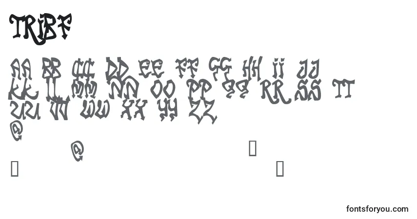 A fonte Tribf – alfabeto, números, caracteres especiais