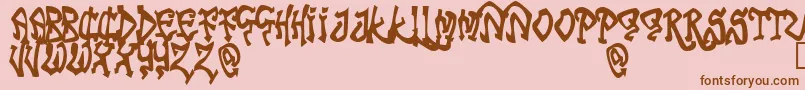 Tribf-Schriftart – Braune Schriften auf rosa Hintergrund
